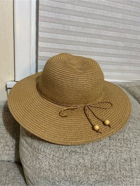 August Hat Company Women’s Wide-Brim Straw Sun Hat Tan Paper